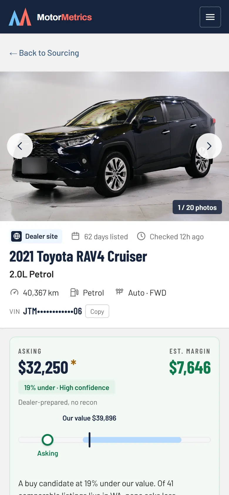 A dealer RAV4 on a phone